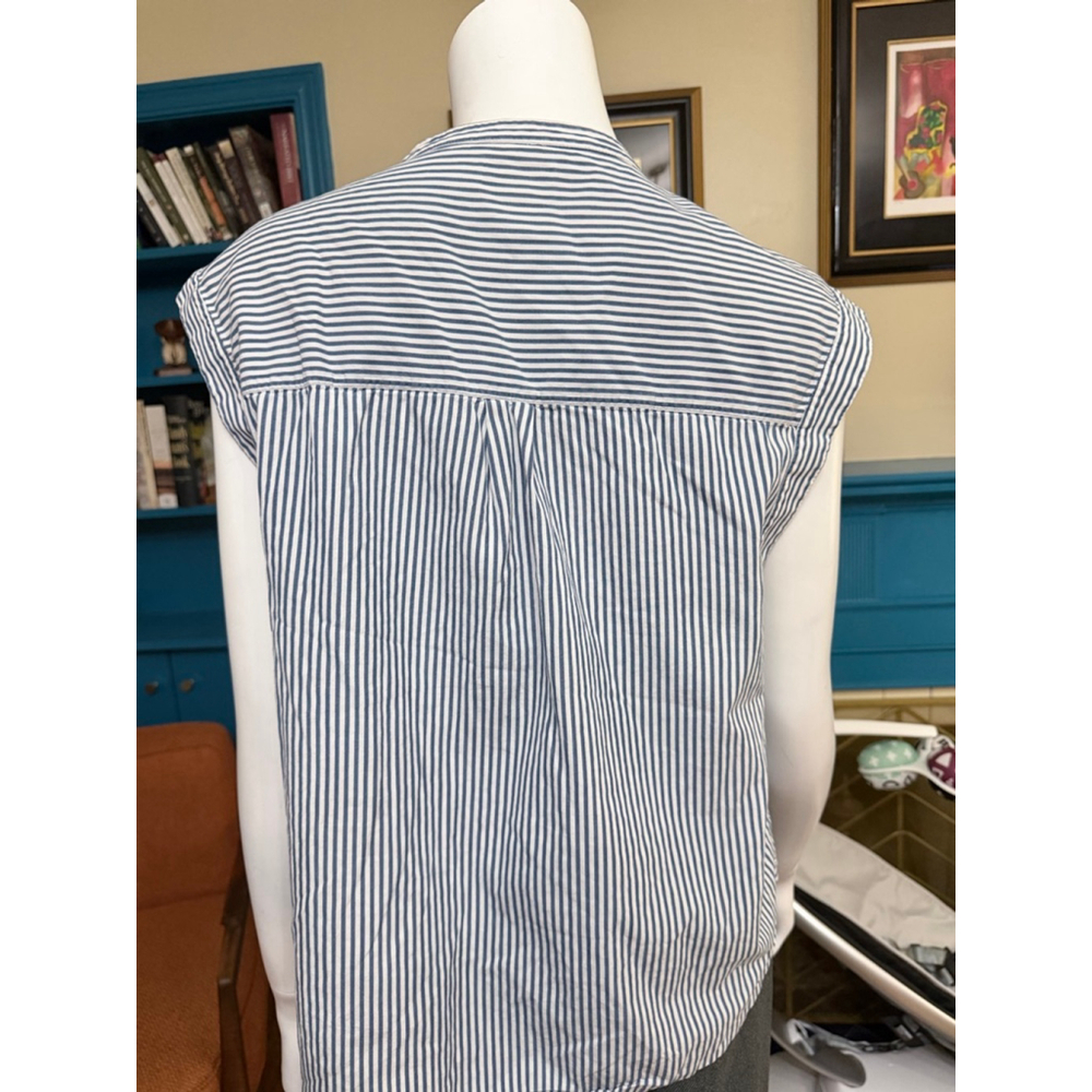 J.Crew Striped Button Down Shirt L Blue White - Picture 2 of 3